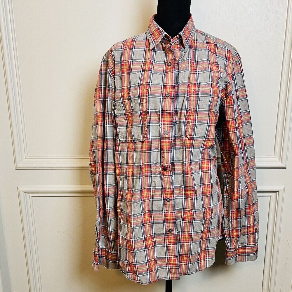 Banana Republic Shirt Men's Large Plaid Western Cowboy Rodeo Long Sleeve